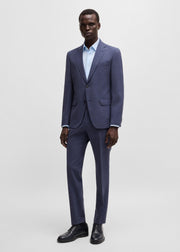 Chemise BOSS ajustée bleue stretch