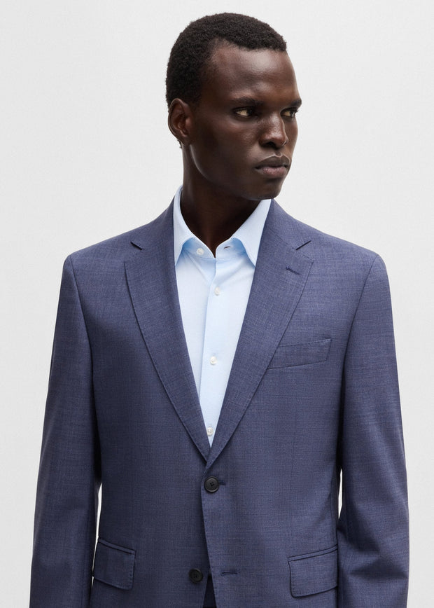 Chemise BOSS ajustée bleue stretch