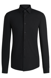 Chemise à motifs BOSS ajustée noire stretch