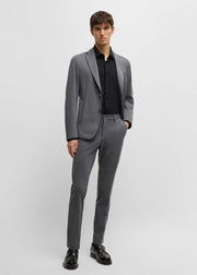 Chemise à motifs BOSS ajustée noire stretch