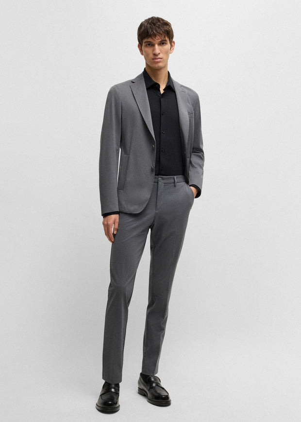 Chemise à motifs BOSS ajustée noire stretch