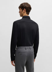 Chemise à motifs BOSS ajustée noire stretch