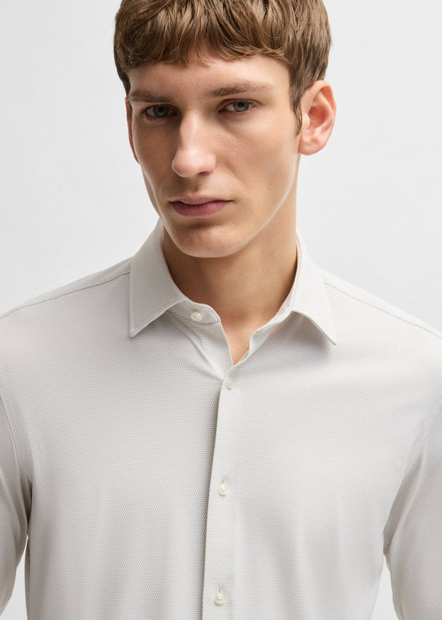 Chemise à motifs BOSS ajustée beige