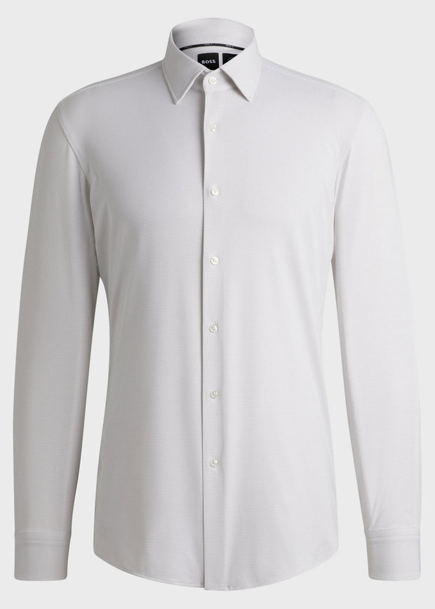 Chemise à motifs BOSS ajustée beige