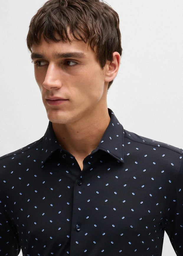 Chemise à motifs BOSS marine