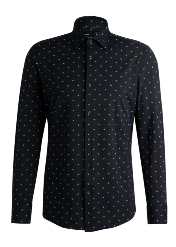 Chemise à motifs BOSS marine