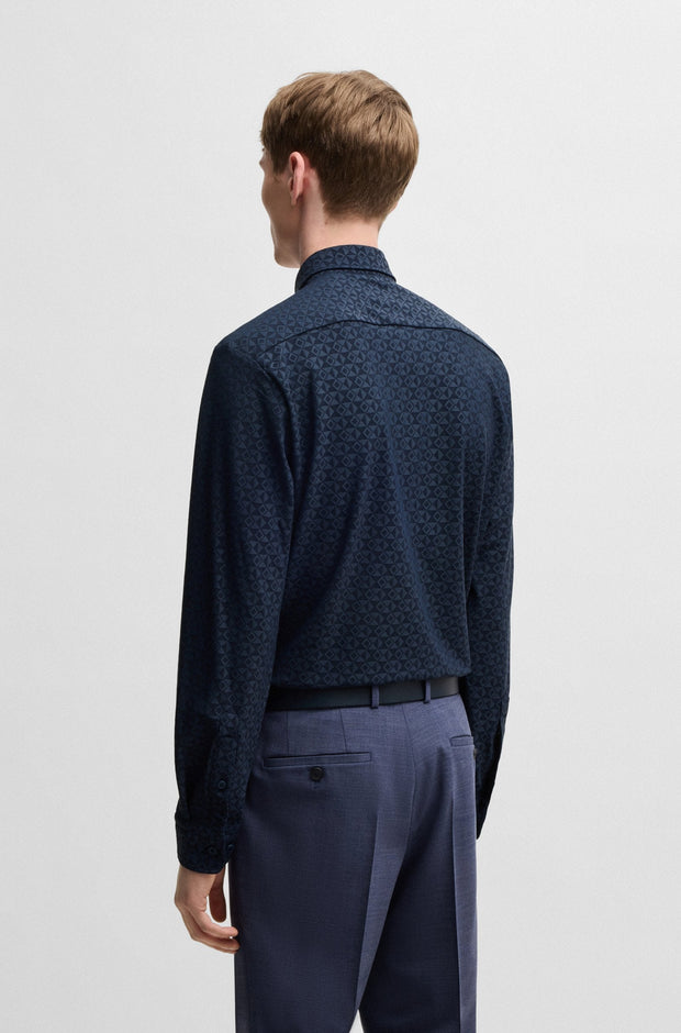 Chemise à motifs BOSS marine