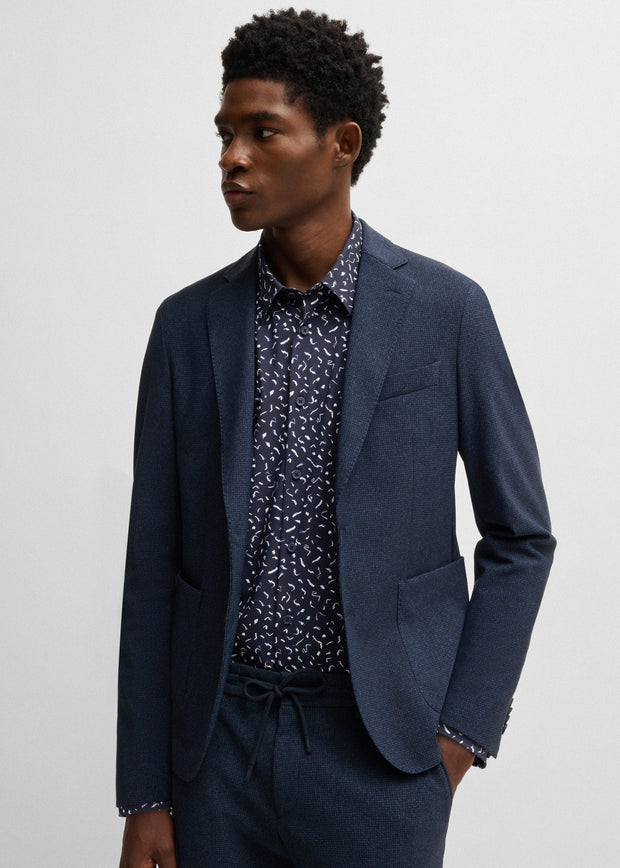 Chemise à motifs BOSS marine