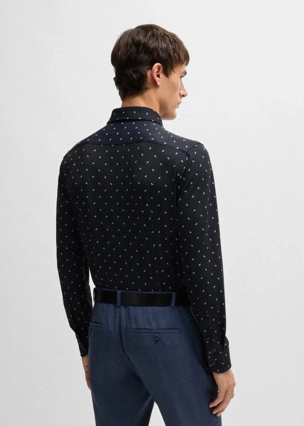 Chemise à motifs BOSS marine