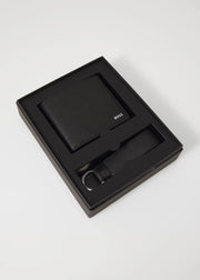 Coffret portefeuille et porte-clé BOSS noir