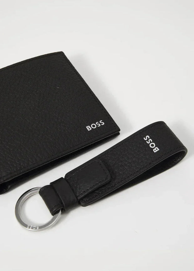 Coffret portefeuille et porte-clé BOSS noir