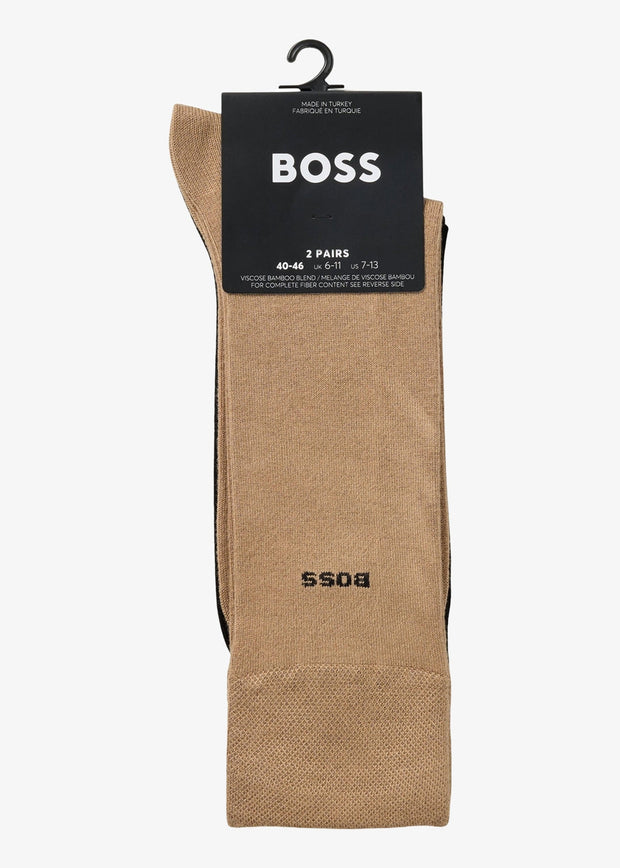 Lot de 2 paires de chaussettes BOSS beiges
