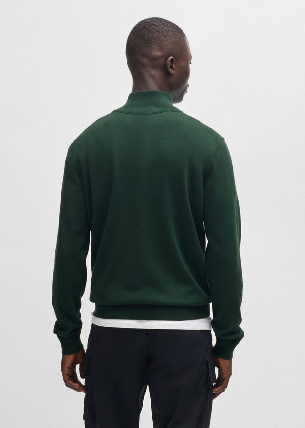 Pull camionneur BOSS vert en cachemire