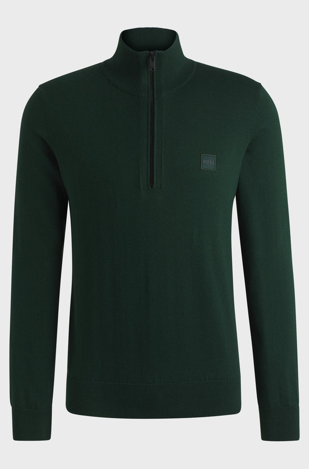 Pull camionneur BOSS vert en cachemire