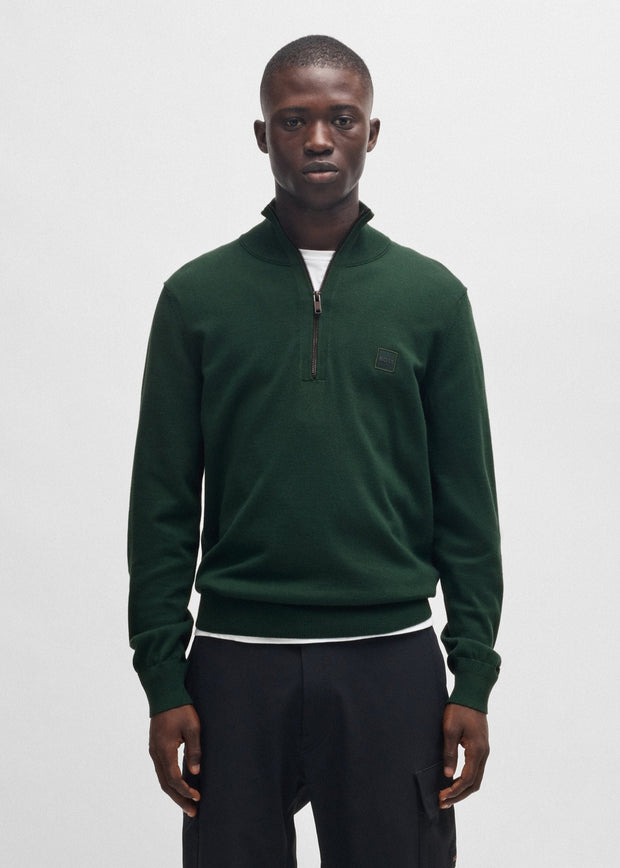Pull camionneur BOSS vert en cachemire