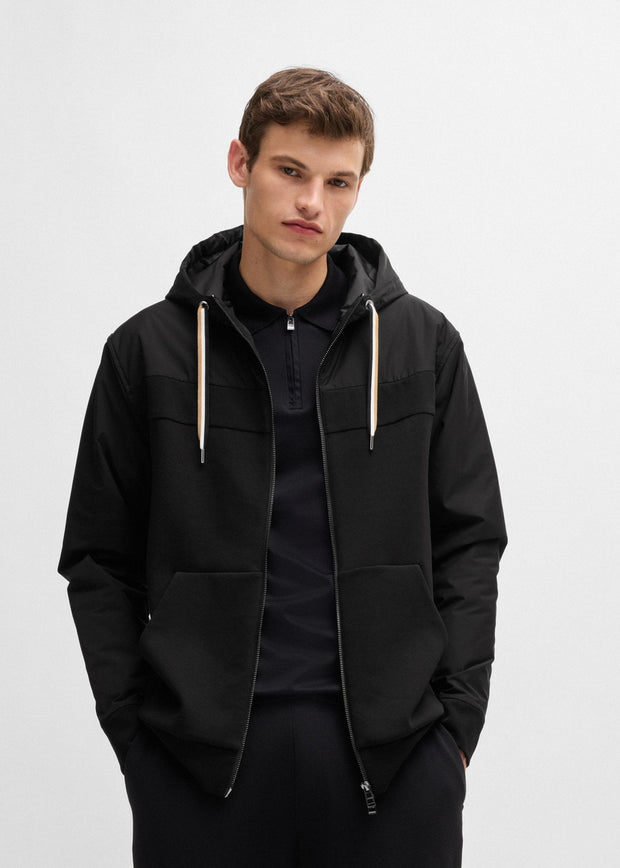 Sweat zippé à capuche BOSS noir