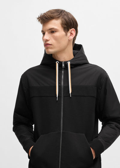 Sweat zippé à capuche BOSS noir