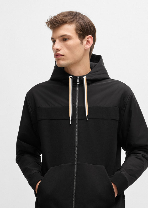 Sweat zippé à capuche BOSS noir