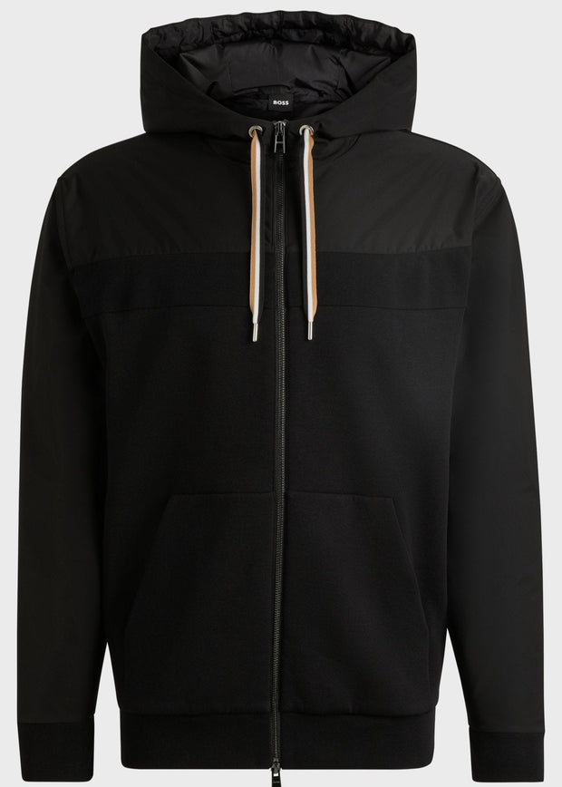 Sweat zippé à capuche BOSS noir