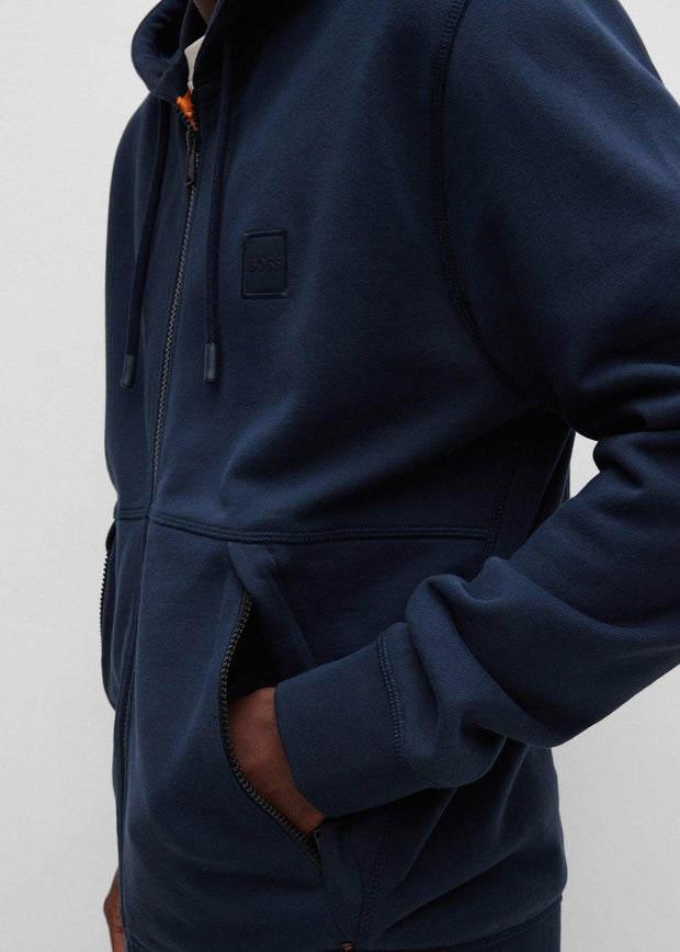 Sweat zippé à capuche BOSS marine