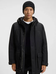 Bonnet BOSS noir en laine et coton