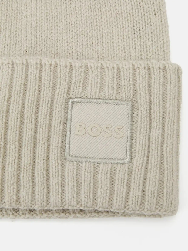 Bonnet BOSS beige en laine