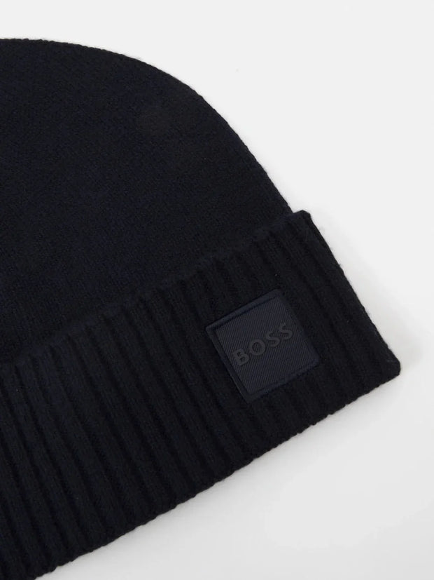 Bonnet BOSS marine en laine