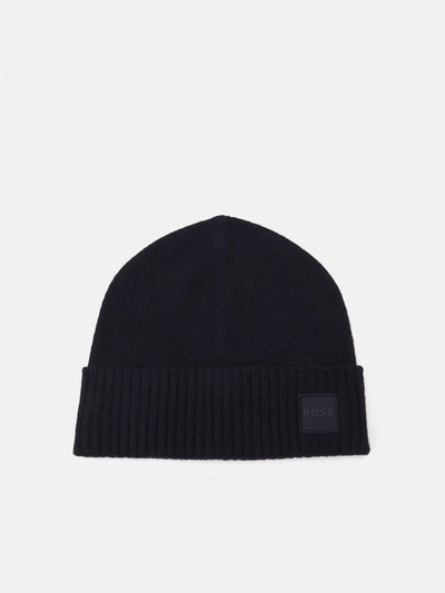 Bonnet BOSS marine en laine